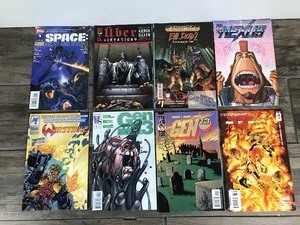 lot 440 image: Lot of 8 Comic Books - Nexus - Evil Dead 2 - Uber Invasion - Space - Ultimate Men - Gen 13 - Warstrike