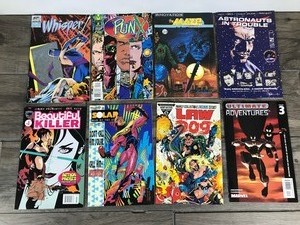 lot 448 image: Lot of 8 Comic Books - Astronauts in Trouble - The Maze Agency - Pun X - Whisper - Ultimate Adventures - Law - Solar - Beautiful Killer
