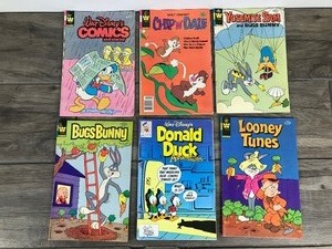 lot 455 image: Lot of 6 Comic Books - Yosemite Sam and Bugs Bunny - Chip N Dale - Walt Disney Comics and Stories - Looney Tunes - Donald Duck Adventures - Bugs Bunny