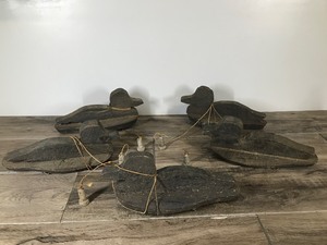 lot 490 image: 5 - Vintage Black Wood Silhouette Duck Decoys