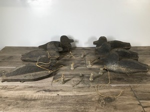 lot 491 image: 6 - Vintage Black Wood Silhouette Duck Decoys