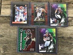 lot 510 image: Lot of 5 Football Cards - Justin Herbert - Anthony Richardson - Dameon Pierce - Deshaun Watson - John Metchie III