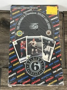 lot 528 image: Sealed Full Box of 24 Packs of 1992 Ultimate Trading Card Company Hockey Cards
