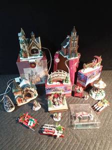 lot 601 image: Christmas village houses and accessories