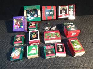 lot 588 image: 1984-200 Hallmark and Enesco ornaments -see details