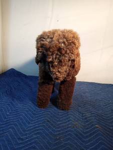 lot 376 image: solid wood sheep covered with real sheep wool