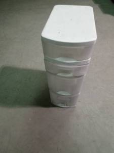 lot 289 image: Tall plastic 4 drawer organizer
