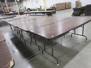 lot 304 image: HEAVY DUTY OLD STYLE FOLDING TABLES