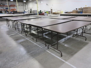 lot 305 image: HEAVY DUTY OLD STYLE FOLDING TABLES