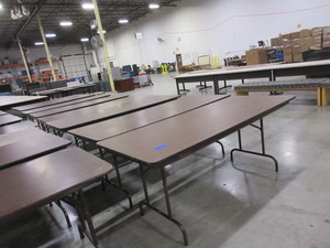 lot 306 image: HEAVY DUTY OLD STYLE FOLDING TABLES