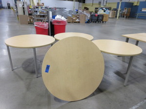 lot 345 image: HERMAN MILLER EVERYWHERE MAPLE LAMINATE TOP TABLES