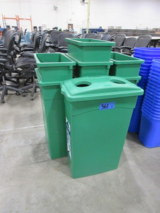 lot 361 image: CONTINENTAL 23 GALLON WALL HUGGER RECYCLE BINS