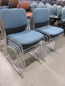 lot 395 image: KFI CHROME BASE STACKING CHAIRS