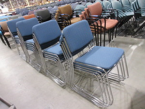 lot 396 image: KFI CHROME BASE STACKING CHAIRS
