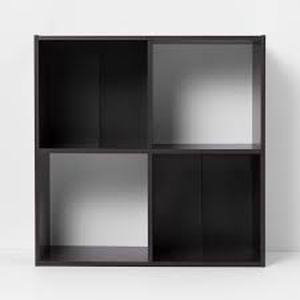 lot 21 image: 4 Cube Decorative Bookshelf - Room Essentials-Brown
