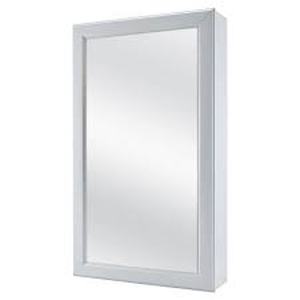 lot 101 image: Glacier Bay 15.25 in. W x 26 in. H Rectangular Framed Surface-Mount Medicine Cabinet with Mirror in Gray