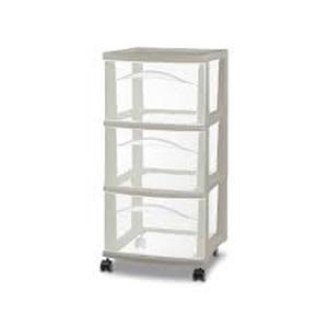 lot 61 image: 3 Drawer Medium Cart Tower Gray  Brightroom