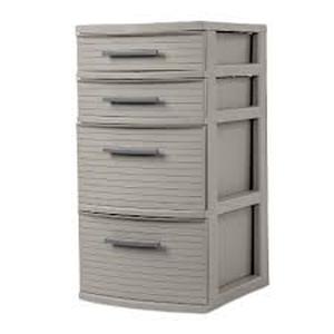 lot 62 image: 4 Drawer Weave Tower Dark Gray - Brightroom