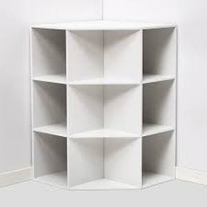 lot 74 image: Corner Cube Bookshelf White - Room Essentials