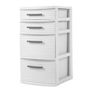 lot 65 image: 4 Drawer Medium Tower Off-White - Brightroom