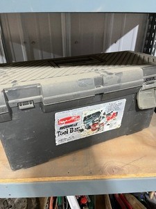 plastic tool box with car parts