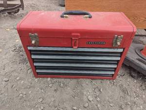 Red Craftsman Tool Chest - 4 Drawer with top and tray
