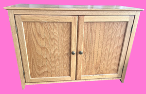 lot 43 image: Oak Two Door Storage Cabinet