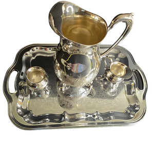 lot 53 image: Silver Plated Tea Set & Assortment of Silver Plated Serving Dishes