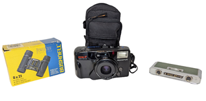 lot 88 image: Vintage Opera Glasses, Olympus Camera and Bushnell Binoculars