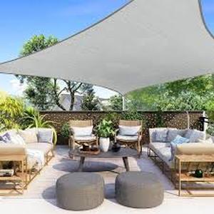 Lot of Vigoro 12 ft. x 12 ft. Stone Gray Square Shade Sail Customer Returns See Pictures