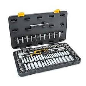GEARWRENCH 14 in. and 38 in. Drive 6-Point Standard & Deep SAEMetric 90-Tooth Ratchet and Socket Mechanics Tool Set (106-Piece)  Customer Returns See Pictures