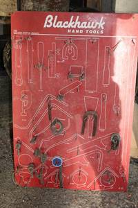 lot 83 image: Blackhawk Hand Tools Display Board with Vintage Tools