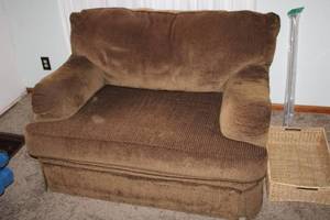 lot 104 image: Brown Upholstered Armchair