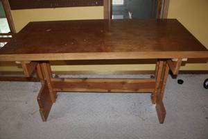 lot 105 image: Wooden Workbench Table