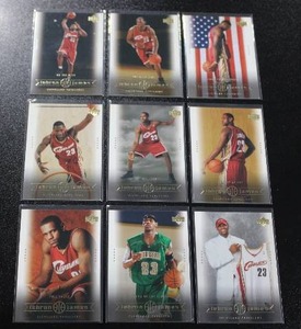 lot 12 image: 2003 Upper Deck Box Set LeBron James Basketball Card Lot  9 Cards