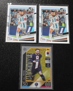 lot 20 image: Lionel Messi Soccer Card Lot  3 Cards