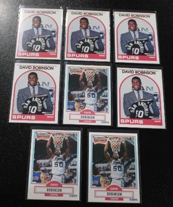 lot 21 image: 1989-90 Hoops Rookie & 1990-91 Fleer David Robinson Lot  8 Cards