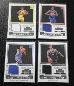 lot 28 image: 2023-24 Contenders Basketball Rookie Ticket Jersey Relic Lot  4 Rookie Cards