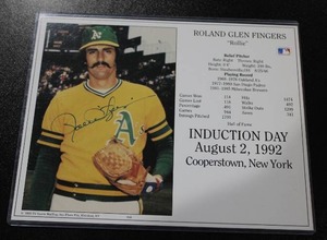 lot 65 image: Oakland Athletics Rollie Fingers Induction Day 8x10 Autograph Photo