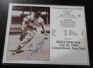 lot 66 image: St. Louis Cardinals Enos Slaughter Induction Day 8x10 Autograph Photo
