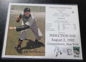 lot 67 image: Detroit Tigers Harold Newhouser Induction Day w Stamp 8x10 Autograph Photo
