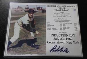 lot 71 image: Cincinnati Reds Bob Feller Induction Day 8x10 Autograph Photo