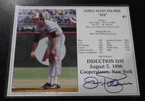 lot 74 image: Baltimore Orioles Jim Palmer Induction Day 8x10 Autograph Photo