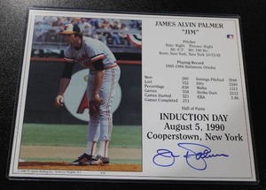 lot 78 image: Baltimore Orioles Jim Palmer Induction Day 8x10 Autograph Photo