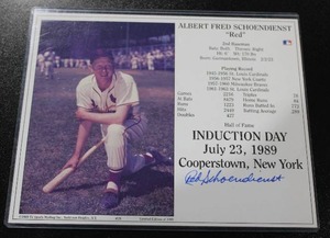 lot 79 image: St. Louis Cardinals Red Schoendienst Induction Day 8x10 Autograph Photo
