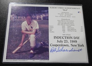 lot 81 image: St. Louis Cardinals Red Schoendienst Induction Day 8x10 Autograph Photo