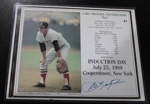 lot 85 image: Boston Red Sox Carl Yastrzemski Induction Day 8x10 Autograph Photo See Description