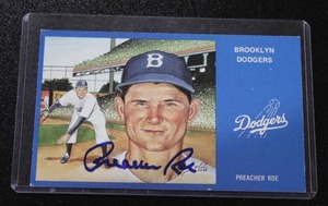 lot 89 image: Brooklyn Dodges Preacher Roe Autograph Post Card