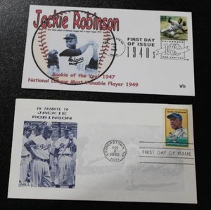 lot 91 image: Jackie Robinson Envelope Cache Lot 1982 & 1999 Postmark  2 Envelopes
