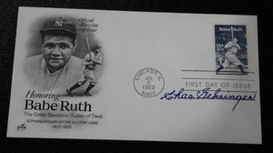lot 94 image: 1983 Postmark Envelope Cache w Charlie Gehringer Autograph
